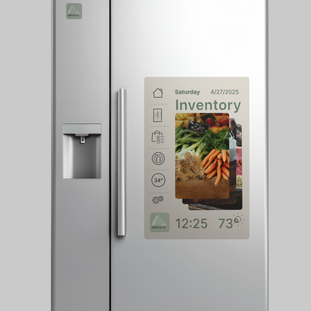 grey smart refrigerator mockup