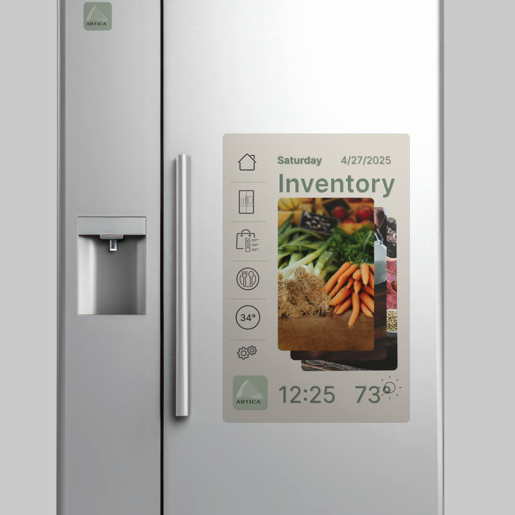 grey smart refrigerator mockup